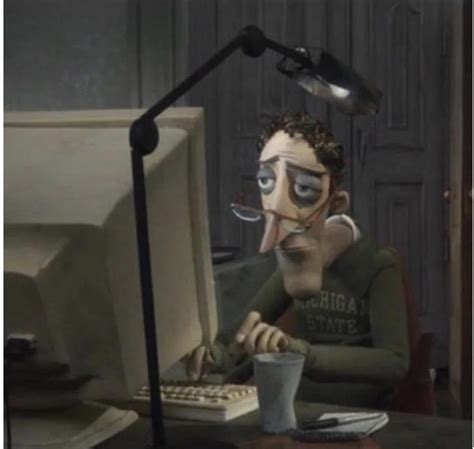 coraline's dad meme|coraline dad at computer meme.